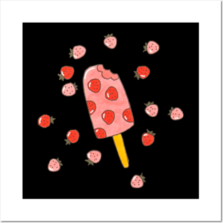 Strawberry ice cream//Drawing for fans Posters and Art